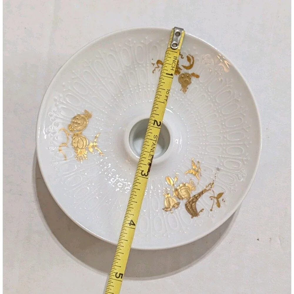 Vintage Rosenthal Classic Rose Candlestick Holder White Gilt Bird Germany 5